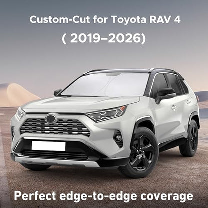 EcoNour Windshield Sunshade Compatible for Toyota RAV4 2019-2024 2025,2026 LE, XLE, Premium, XSE, Limited, SE, TRD Off-Road, Sun Visor for Front Window Sun Shade Cover, UV Protector, Car Accessories - size: For Toyota RAV4 (2019-2026)