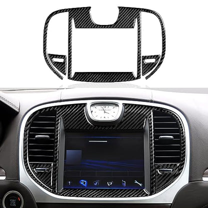 Car Central Navigation Screen Air Outlet Vent Decals for 2011 2012 2013 2014 Chrysler 300 / 300C / 300S / Limited/Base Accessories Interior Stickers - color: Center Air Outlet， 2011-2014