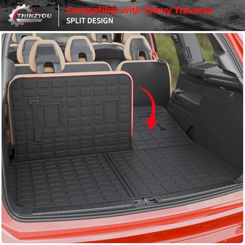 Cargo Mat Compatible with 2024 2025 2026 Chevrolet Traverse (NOT Limited) GMC Acadia 2025 2026 Buick Enclave Cargo Liner Back Seat Cover Chevy Traverse Accessories (Trunk Mat+Backrest Mats) - style: For Chevrolet Traverse NOT Limited | 2024-2026