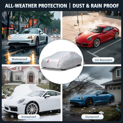 Car Cover Waterproof All Weather, 30 S Quick Install Underbody Wrap-Around Mount Car Covers for Automobiles (1（Copue-C1）) - size: 2（Coupe-C1）