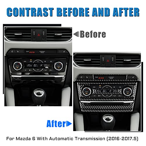 AIRSPEED for Mazda 6 2016-2017.5 with Automatic Transmission, Carbon Fiber Center Console AC Volume Button Frame Cover Interior Trim - color: AC Volume Button