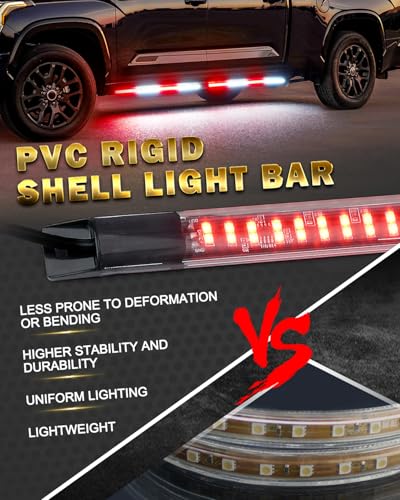 LUMENIX 70 Inch Emergency Running Board Rigid Strobe Lights Strip Bar 864 LED Flashing Warning Firefighter Light with Controller for First Responder Vehicles POV Fire Trucks Pickups Cars - color: Red and White