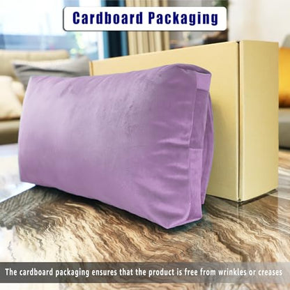 Headrest Pillow with Pearl Cotton Filling - Non-Slip Headrest Cushion with Velvet Cover for Recliners, Sofas and Loveseats (Lavender) - color: Lavender