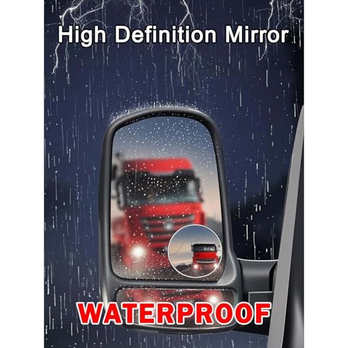 2Pcs Large Stick-on Blind Spot Car Mirror, 3.75 Inch Non-Adjustable Big Round Convex Rear View Mirrors, HD Glass Blindspot Convex Rearview Mirror for Car, an, SUV and Trucks