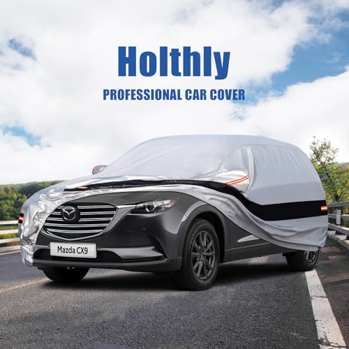 10 Layers SUV Car Cover Custom Fit for Mazda CX-9/CX-90/CX 9/CX 90 (2007-2025) Waterproof All Weather for Automobiles, Outdoor Full Cover Rain Sun UV Protection.Silver - size: Custom Fit for Mazda CX-9