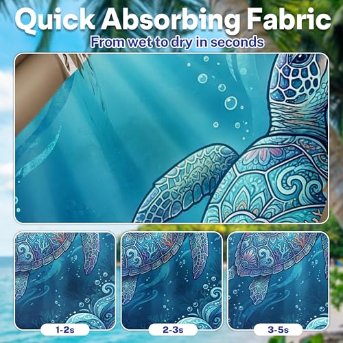 2 Pack Car Seat Towel Covers, Sweat-Proof Microfiber Seat Protectors for Gym, Running, Beach & Workout, Breathable Quick-Dry, Machine Washable, Ocean Sea Turtle Print, Universal Fit - color: Ocean Sea Turtle