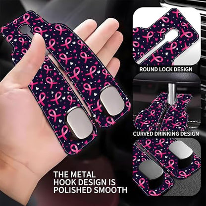Car Headrest Purse Hanger Black and White Checkered 1 Pack Bag Purse Holder for Car Premium Leather Double Metal Hook for Handbags, Grocery Bags and Phones - color: Black and White Checkered