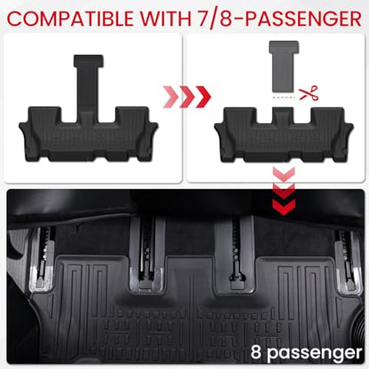 Floor Mats Cargo Mat with Backrest Mats for 2020-2025 Kia Telluride 7/8 Passenger Car Mats Accessories, All Weather TPE Protectors Cargo Liner Seat Back Covers(Floor Mats+2-in-1 Cargo Mat) - size: Floor Mats + 2-in-1 Cargo Mat