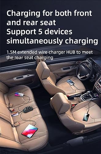 Bluetooth FM Transmitter for Car, Hands-Free Calls, HD Sound Quality 5.3, 5V3.1A Fast Charging, U Disk Music Playback, Support 5 Devices Charging at The Same time (CS6) - size: CS6