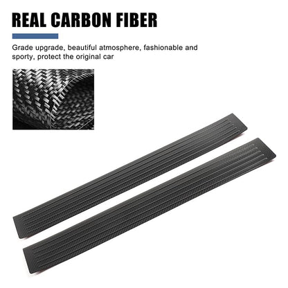 Genuine Carbon Fiber Door Sill Protector for Hummer EV SUV Pickup Accessories Anti-Scratch Door Edge Guards Entry Threshold Panel Trim Molding Kit for Hummer EV SUV Truck 2022-2024 2025+ (Black/2PCS)