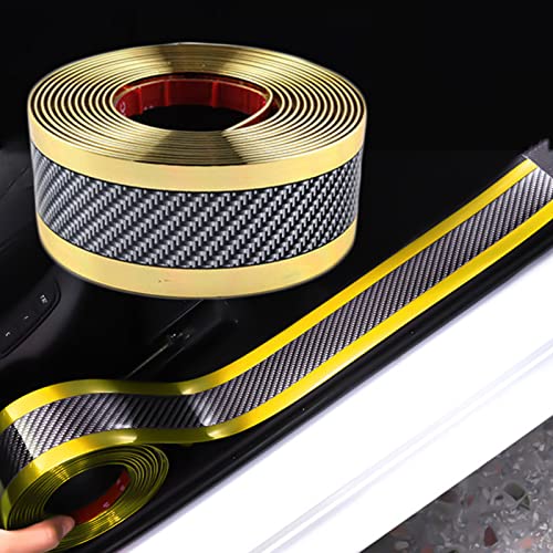 Automotive Door Entry Guard Car Door Sill Protector Anti-Collision Strip Rubber Waterproof Protection Strip for Most Car (3CM Width, Gold, 1M Length) - color: Gold, size: 1M Length, style: 3CM Width