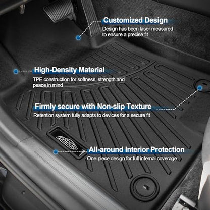 Peleus Floor Mats for Kia K5 (Only FWD Models) 2021-2025 2026 & Hyundai Sonata & Sonata Hybrid 2020-2025 2026,TPE All Weather Protection 2 Rows Car Floor Liners with Cargo Liner for KIA K5 - style: For Kia K5/Hyundai Sonata 2021-2025