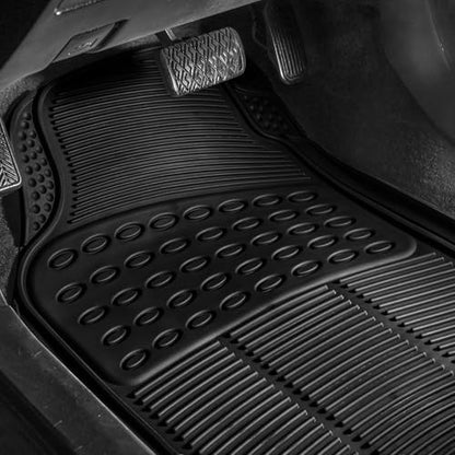 FH Group Automotive Floor Mats - Heavy-Duty Rubber, Universal Fit Full Set, ClimaProof, Trimmable For Most Cars, Sedan, SUV, Truck, Black - color: Black, style: Full Set 4 PCS