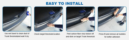 Rear Bumper Guard Protector for Car, Universal Carbon Fiber Scratch-Resistant Non-Slip Trunk Door Entry Sill Protector for (47.24 * 3.14) - size: 47.24*3.14