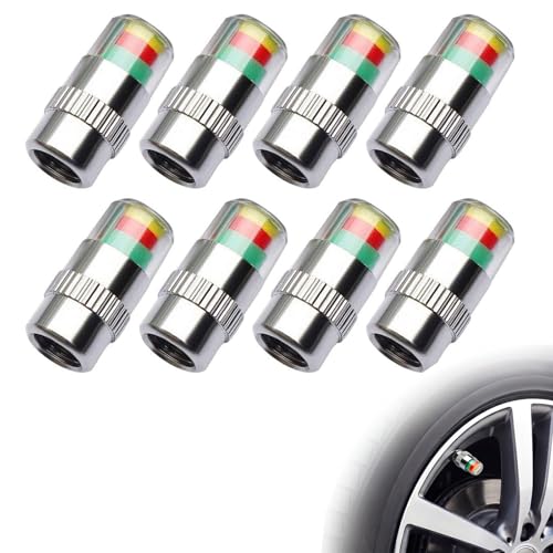 ANKIA 8Pcs 2.4Bar 36PSI Car Tire Pressure Monitor Valve Stem Caps Sensor Indicator 3 Color Eye Alert - color: 2.4Bar 36PSI