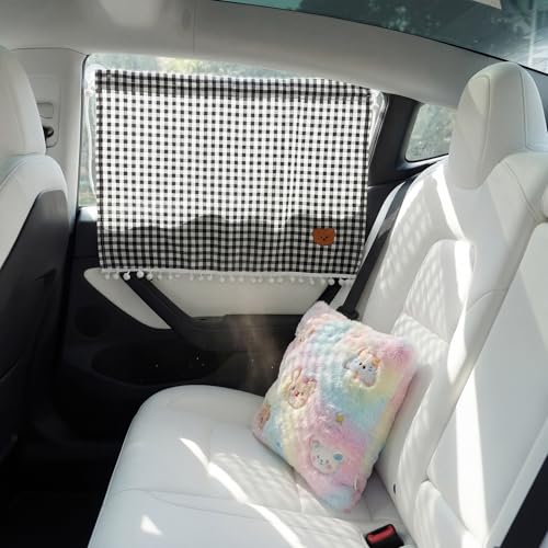 Gilprop 2 Pcs Car Window Shades Suction Cups Double Layer Auto Sun Shade Car Side Window Covers for Family Privacy Protection Breastfeeding Taking a nap Camping 18.5" x 26" (Black) - color: Black