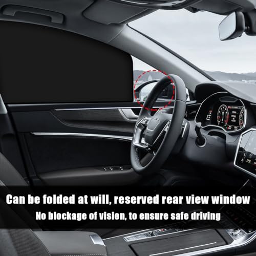 Car Side Window Sun Shades, Shades with Magnets, Shade for Baby, Strong-Light Blocking & UV Protection Privacy Covers Auto Accessories (Double-Sided Black) - color: Black