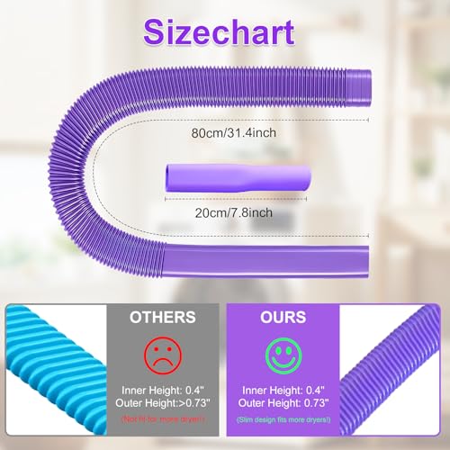 Upgraded Dryer Vent Cleaner: Universal Vacuum Hose Kit Attachment for Lint Removal Fits All Vacuums Cleaner Dryer Cleaning Tools for Clogged Ducts (Purple) - color: Purple