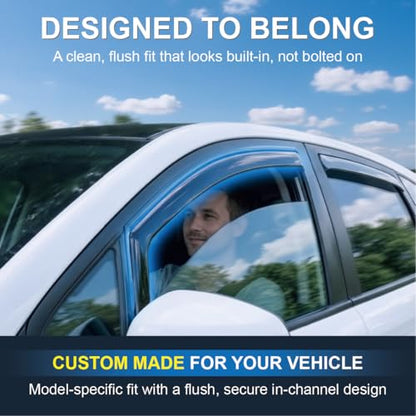 in-Channel Car Window Rain Guard Compatible with Honda CR-V (202307-) 4pcs, Taiwan Made Precise & Transparent Car Wind Deflectors No Water Leakage Visors - size: CR-V (202307-) 4pcs
