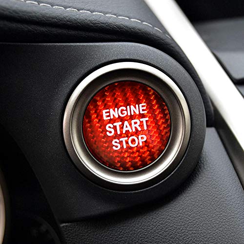 AIRSPEED Carbon Fiber Car Engine Start Button Sticker for Lexus IS250 IS200 IS300 ES350 ES330 GS350 GS300 NX300 NX200T RX350 RX300 LX RC (Red) - color: Red Without Hole
