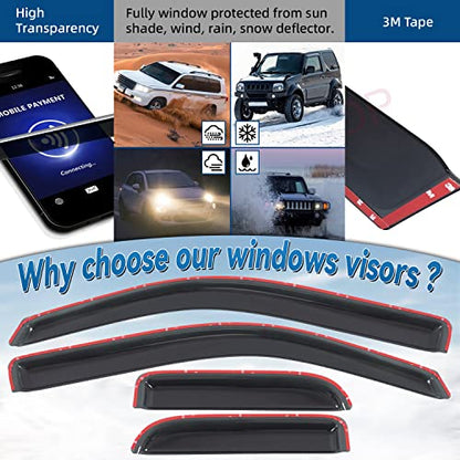 Set of 4 Front+Rear Smoke Sun Rain Guard Outside Mount Tape-On Acrylic Window Visors Compatible with 04-14 F-150 Super/Extended Cab with Half Size Suicide Back Doors - size: For 2004-2014 Ford F150 Extended Cab
