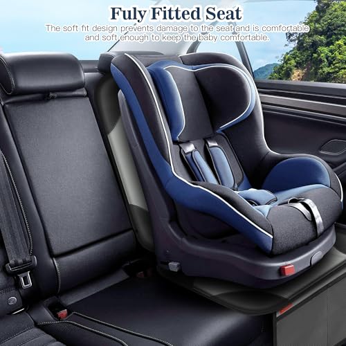 Sinvitron Car Seat Protector for Child Car Seat - Waterproof Non-Slip Leather Mat with 2 Mesh Pockets, Universal Seat Cover for Baby, Pets & Vehicles(2-Pack, Grey) - color: 2 Pack Grey