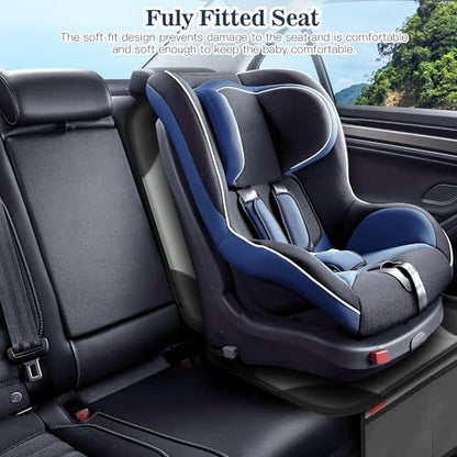 Sinvitron Car Seat Protector for Child Car Seat - Waterproof Non-Slip Leather Mat with 2 Mesh Pockets, Universal Seat Cover for Baby, Pets & Vehicles(2-Pack, Grey) - color: 2 Pack Grey