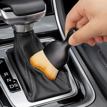 Car Interior Detailing Brush, Soft Bristle Cleaning Brush Car Detailing Brushs for Automotive Dashboard, Air Conditioner Vents,Scratch Free(Black Brown) - color: Black Brown