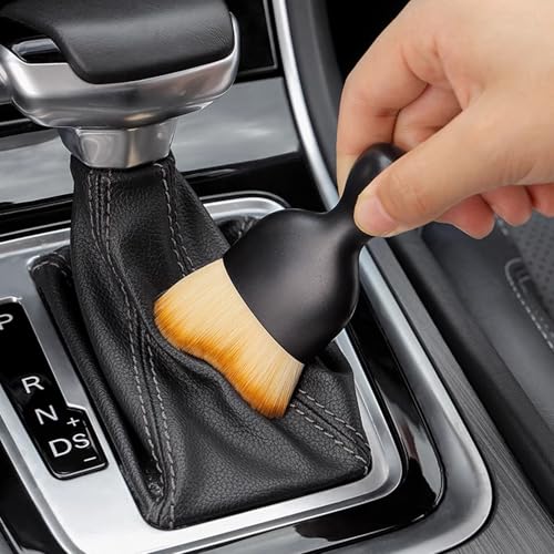 Car Interior Detailing Brush, Soft Bristle Cleaning Brush Car Detailing Brushs for Automotive Dashboard, Air Conditioner Vents,Scratch Free(Black Brown) - color: Black Brown