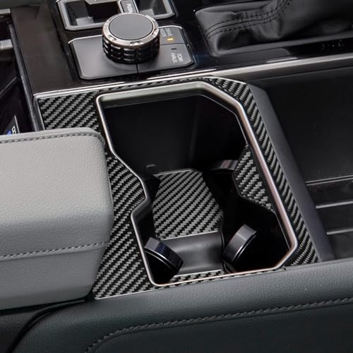 NVCNX Real Premium Carbon Fiber for Toyota Tundra 2022-2026 2023 2024 2025 SR5/Limited/TRD PRO/SR Center Console Cup Holder Panel Insert Mat Cover Interior Trim Accessories Overlay Sticker Decal 4PCs - color: Center Console Cup Holder Mat Trim