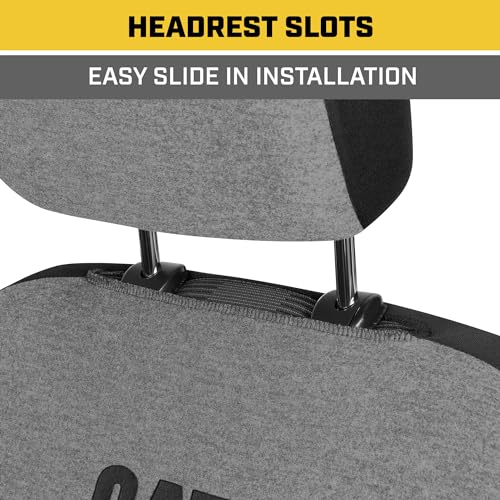 Cat CozyBlend Car Seat Covers, Gray Heather - Premium Jersey Fabric Seat Covers for Cars Trucks SUV, Breathable Cotton Car Seat Covers Front Seats Only, Universal Fit Automotive Interior Covers - color: Gray
