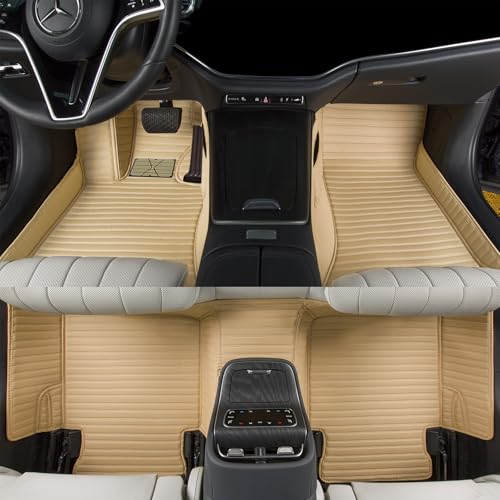 Luxury car Floor mats are for 99% of Vehicle Models,All Weather car Floor mats Provide Comprehensive Protection for Vehicles,Floor mats for car Personalized Customization! (Beige=) - color: Beige=