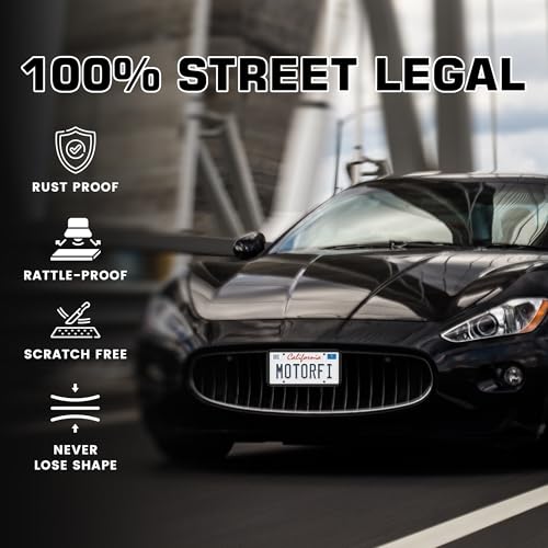 2 Pcs Silicone License Plate Frames with 2 Clear Polycarbonate Covers, Rust-Proof, Weather Resistant, Easy Installation, Premium License Plate Protector, Covers & Frames with 2 Drainage Holes