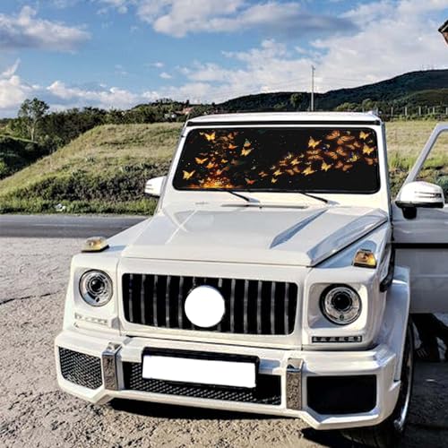 Butterfly Car Windshield Sun Shade Umbrella Front Window Heat Insulation Protection Keep Vehicle Cool for Most Vehicles UV Block Heat for Cars Trucks SUVs - color: Butterfly