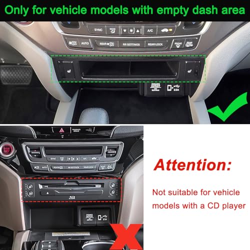 PIMCAR Removable Tray for 2016-2022 Honda Pilot/2017-2026 Honda Ridgeline/2019-2025 Honda Passport Center Console Organizer Storage Box Interior Accessories (Only Fit Models with Cubby) - size: Cente Console Drawer