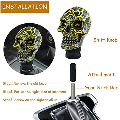 Skull Gear Speed Shift Stick Head Fit Most Cars - color: Black Pattern