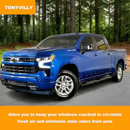 in-Channel Window Deflectors Rain Guards Vent Sun Shades Window Visors Compatible with 2019-2026 Chevy Silverado/GMC Sierra 1500 Crew Cab, Wind Deflector 94805 - size: For 2019+ Silverado Sierra Crew Cab