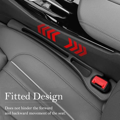Car Seat Gap Filler 2-Pack, Universal Car Seat Gap Filler Organizer, Seat Gap Plug – Fills Gap Between Seat & Console, Drop-Proof Guard for Phones, Keys & Cards, Fits Cars, SUVs, Trucks, Black - color: black