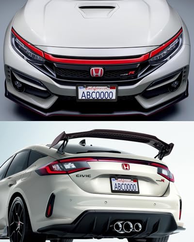 Carbon Fiber License Plate Frames- Black Plastic Car Tag Holder, 2 Pack 2 Hole Front Rear Bracket with Screw Caps and Car Door Handle Stickers - style: Black-Wide Frame