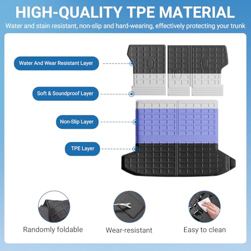 Xipoo Cargo Liner Compatible with 2022-2026 Tucson Cargo Liner Backrest Mat TPE Back Seat Protector Replacement for 2022 2023 2024 2025 2026 Tucson Accessories (Rear Trunk Mat+Rear Backrest Mat) - color: Rear Trunk Mat+Rear Backrest Mat