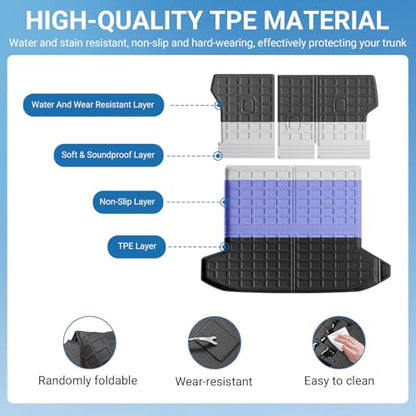 Xipoo Cargo Liner Compatible with 2022-2026 Tucson Cargo Liner Backrest Mat TPE Back Seat Protector Replacement for 2022 2023 2024 2025 2026 Tucson Accessories (Rear Trunk Mat+Rear Backrest Mat) - color: Rear Trunk Mat+Rear Backrest Mat
