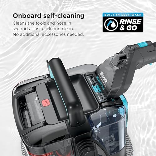 Shark StainStriker Portable Carpet & Upholstery Cleaner with On-Board Self-Cleaning, Spot, Stain, & Odor Eliminator, Includes 2 Cleaning Tools, 2 Cleaning Solutions, Charcoal, PX221BRN - style: StainStriker w/ Onboard Self-Cleaning