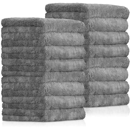 Tallew 15 Pcs 15 Pcs Car Microfiber Towels Buffing Drying Wash Cleaning Cloths Plush Large Towels Thick Care Polishing Detailing Waxing Scratch Proof Towel, 15.75 x 15.75 Inch (Dark Gray) - color: Dark Gray