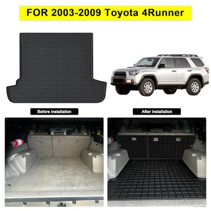 Floor Mats for 2003-2009 Toyota 4Runner (Only Fit 5 Seats) & Cargo Mat & Backrest Mat,TPE All Weather Protection Floor Liners with 2nd Row Covering The Backrest Full Set Accessories,Black - size: For 2003-2009 4Runner (5 Seats)