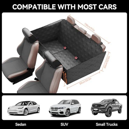 Surfcabin Back Seat Extender for Dogs – Waterproof Dog Seat Cover for Back Seat with Door Protection, Easy to Use and Clean, Hard Bottom, Holds 420 lbs Dog Hammock for Cars, SUVs & Small-Size Trucks - size: Fit for Car and SUV Small Trucks