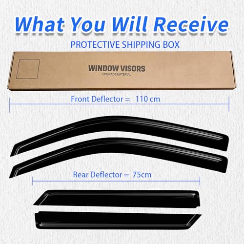 Window Rain Guards Compatible 2011-2021 Jeep Grand Cherokee 5 Seats-SUV 4PC Window Visors Vent Shade Deflector - size: 11-21 Jeep Grand Cherokee