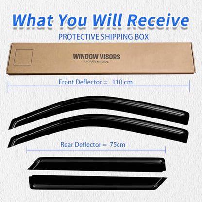 Window Rain Guards Compatible 2011-2021 Jeep Grand Cherokee 5 Seats-SUV 4PC Window Visors Vent Shade Deflector - size: 11-21 Jeep Grand Cherokee