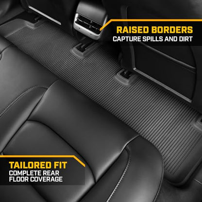 Cat® JustFit™ 3D Floor Mats for Tesla Model 3 2017–2024 Custom Fit Floor Mats Full Set, All Weather Waterproof TPE Car Mats, Heavy Duty Tesla Model 3 Accessories for Ultimate Interior Protection - style: Tesla Model 3 (2017-2024)