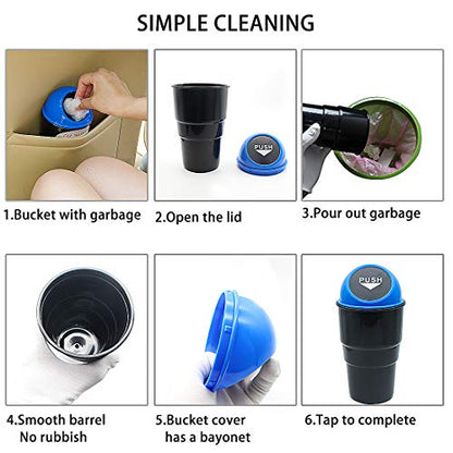 Car Trash Can Bin with Lid, Mini Garbage Cans for Back seat Leakproof Vehicle Automotive Cup Holder Car trashcan, Small Trash Bin for Automotive Office Home Kitchen (Red002) - color: Red
