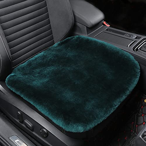 LLB Genuine Sheepskin Car Seat Cushion Seat Covers for Cars Trucks SUV Comfort Seat Protector Pad for Car Driver Seat Car Accessories for Women Office Chair Decor, Aquamarine Front Seat Cushion-1 Pc - color: Aquamarine, size: Front Seat Cushion-1 Pc
